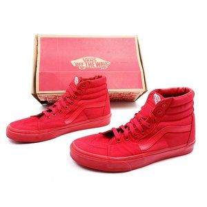 mono red vans sk8 hi